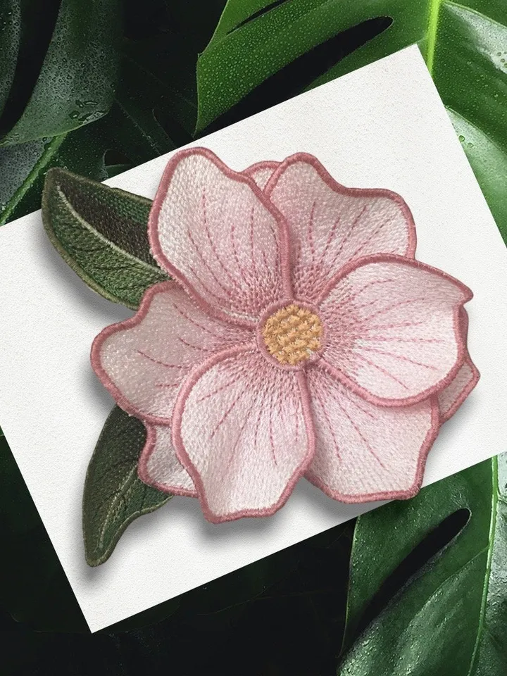 Magnolia flower FSL machine embroidery design Digital embroidery pattern Free standing lace flower file 3D embroidery Magnolia 3D
