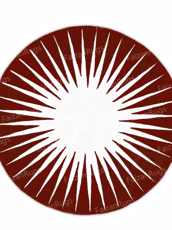 Mosss Red Hand Tufted Rug 100% Wool For Kids Room, Living Room, Bed Room In Any Size 4x4,5x5,6x6,8x8,9x9,10x10