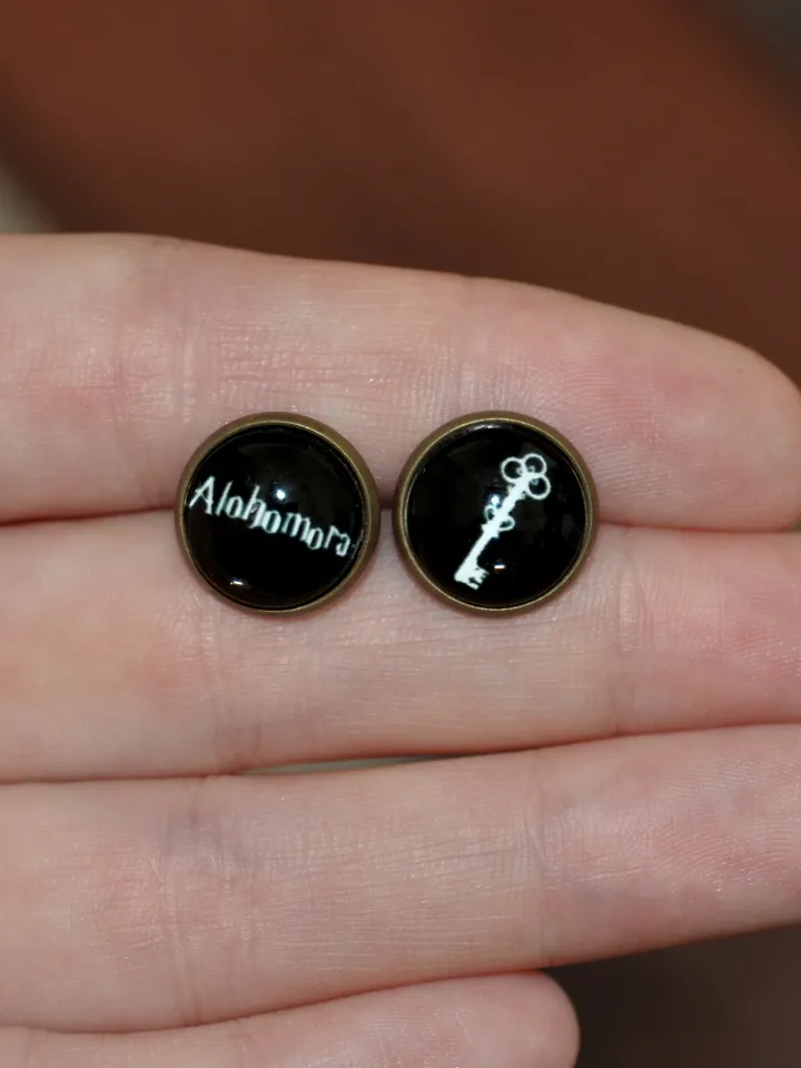 Harry Potter Earrings, Alohomora earrings studs gift for fans