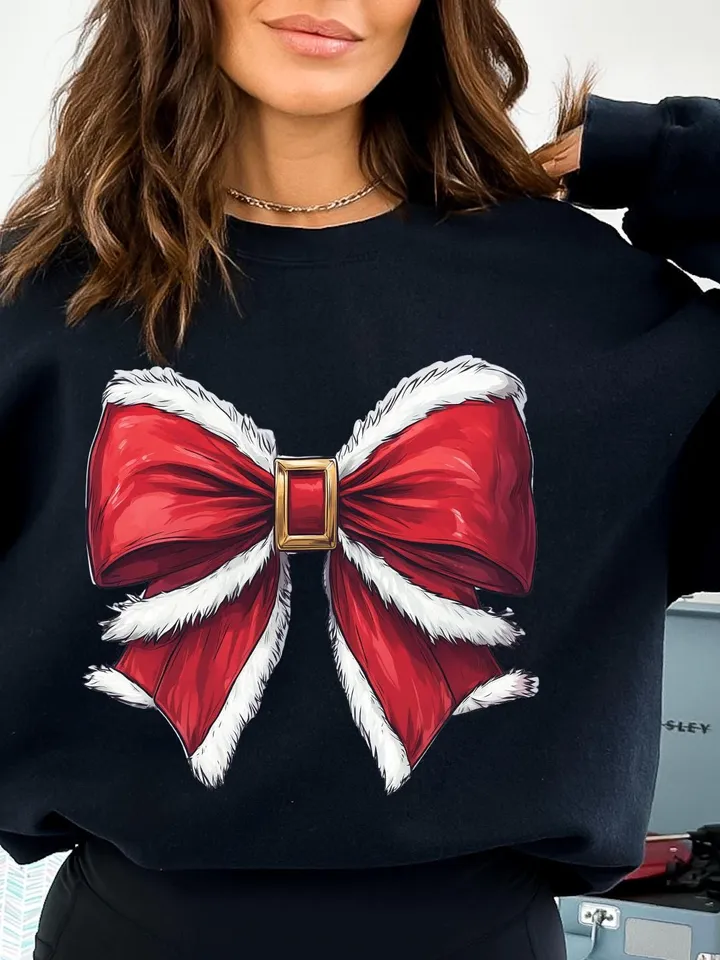 Christmas Coquette bow Png, Christmas santa bow png, Christmas Sublimation T Shirt Designs, Christmas png, Christmas design, Santa Claus png