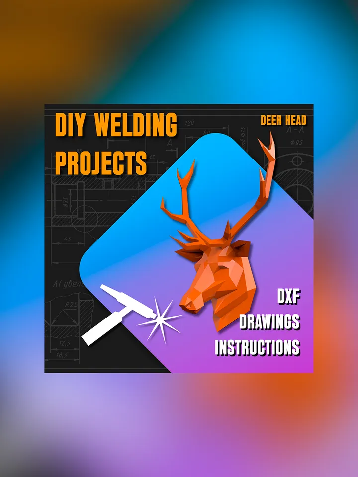 Welding Project Plans Drawings Deer Head (DXF, PDF)