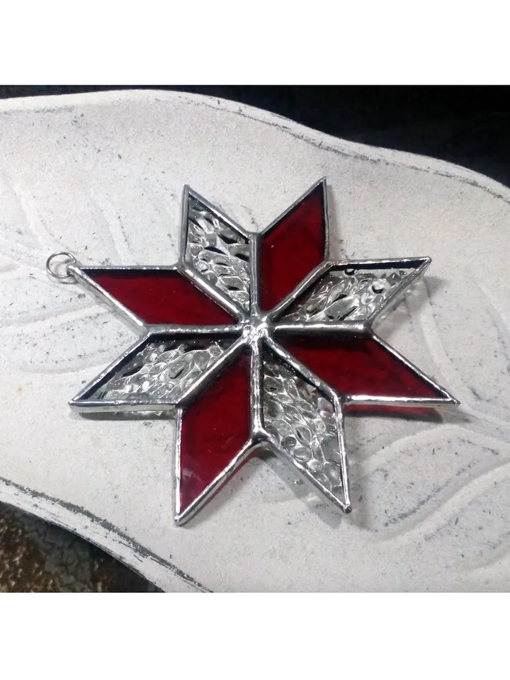 Christmas decorations, snowflake suncatcher, christmas tree star, new year tree toy, hygge christmas