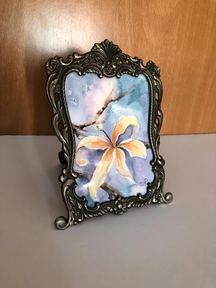 Flowers Original Painting Floral Watercolor Wall Art Framed Flowers Art
