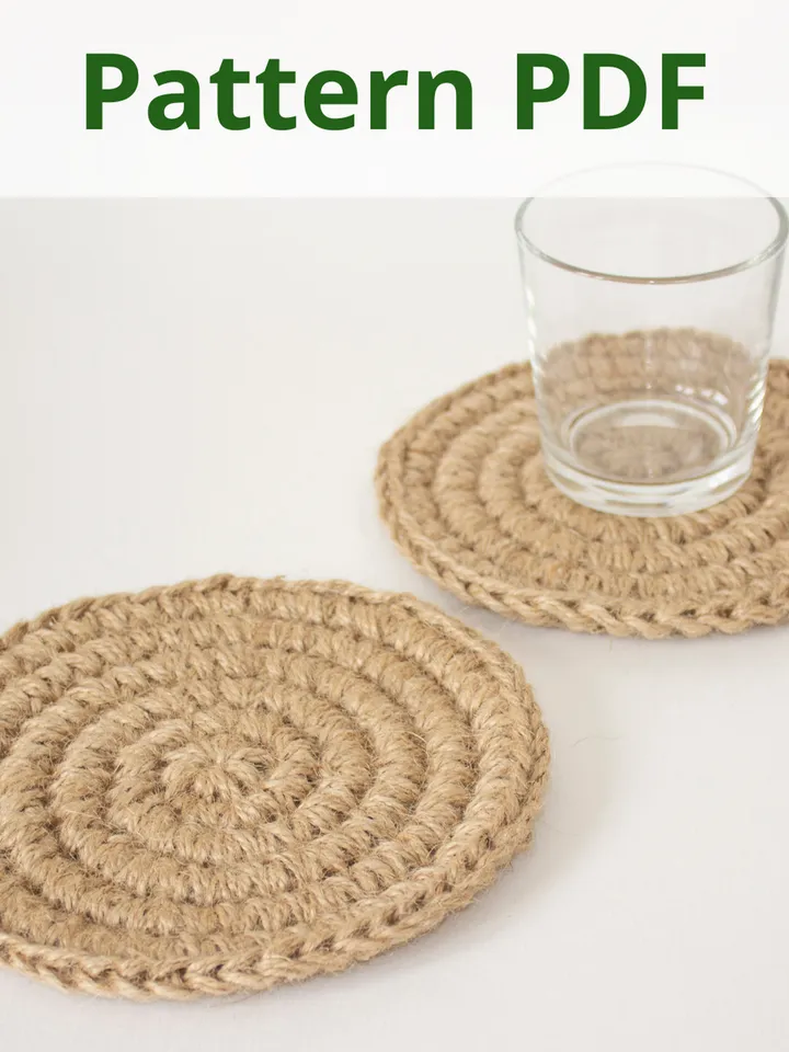 Jute Coaster Crochet Pattern – Eco-Friendly DIY Home Decor