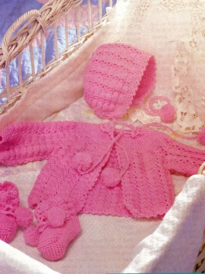 Baby cardigan crochet, newborn crochet set cardigan, hat, booties pdf crochet pattern baby