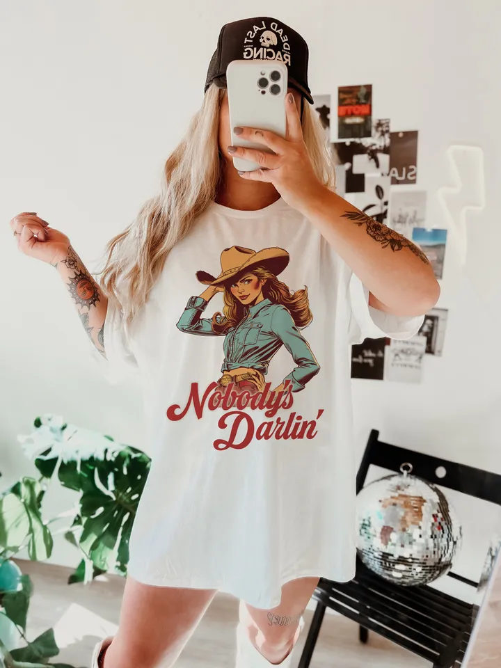 Nobody's Darlin PNG, Western Sublimation, Cowgirl Png, Retro Western Png, Western Shirt Png, Retro Cowgirl Png, Country Png, Retro PNG