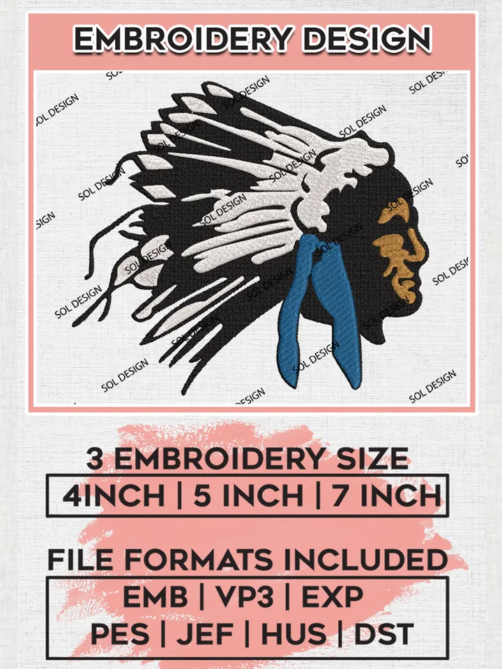 Indiana State Sycamores Team Head Mascot Logo embroidery designs, NCAA Indiana State Sycamores Logo Machine embroidery files, NCAA Team Logo embroidery designs, NCAA Game Day Machine embroidery designs, Digital Download