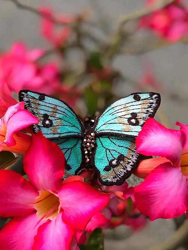 Beatiful Organza Butterfly 3D plus FSL Machine Embroidery Design Free standing lace embroidery pattern 3D embroidery motif Floral FSL