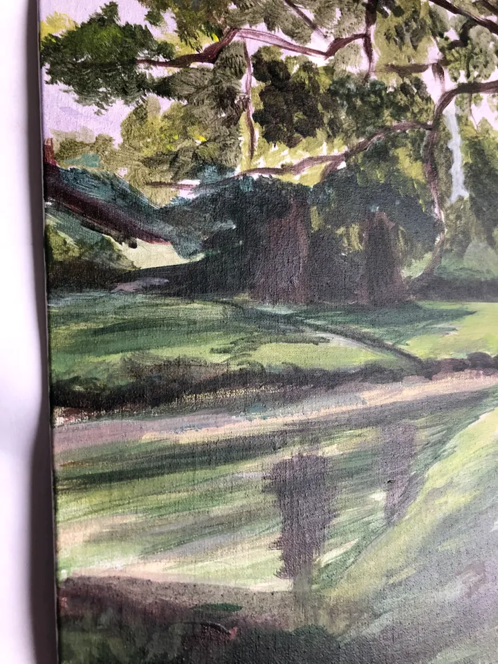 Old oak wall art modern artwork landscape 12 by 16 inches original acrylic painting hand painted