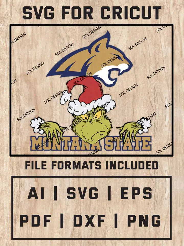 Grinch Montana State Bobcats SVG, NCAA SVG Design, NCAA Montana State Bobcats SVG, NCAA Bobcats Cricut, Christmas Svg, Grinch svg, Digital Download