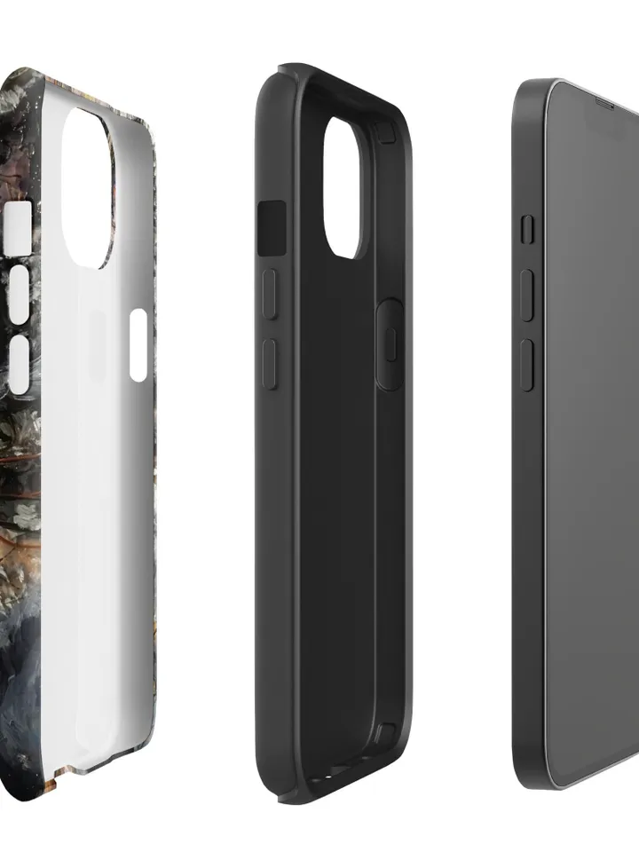 Funny cyberpunk cat Tough iPhone case,made from my own painting on glass,unique gift.