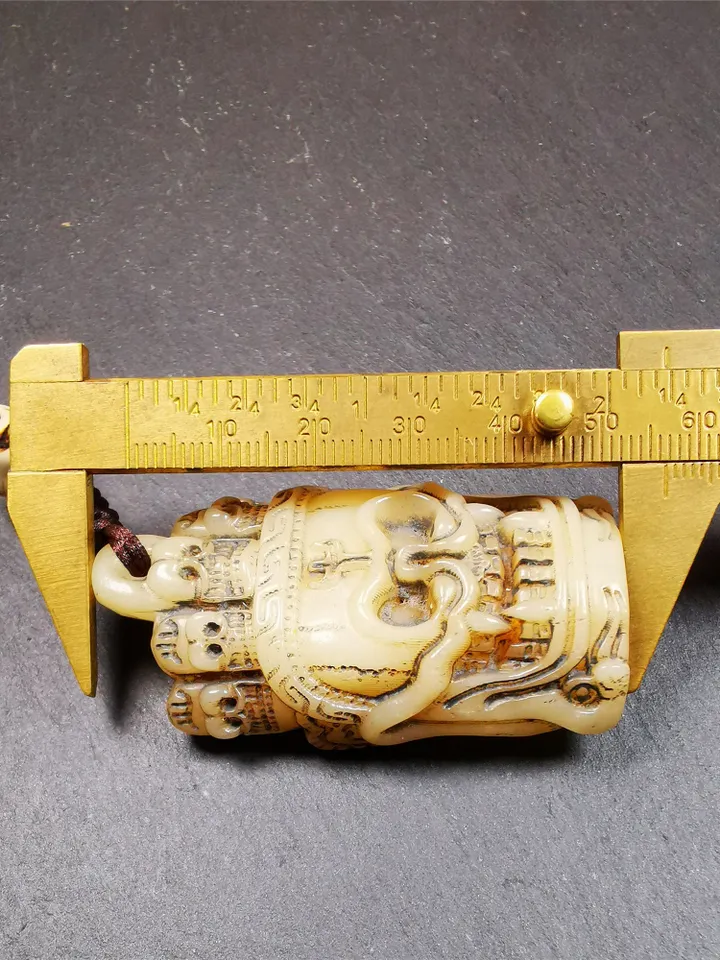 Gandhanra Tibetan Amulet,Yak Bone Carved Skull Masters of Sitavana Badge, Hand-carved Skull Pendant