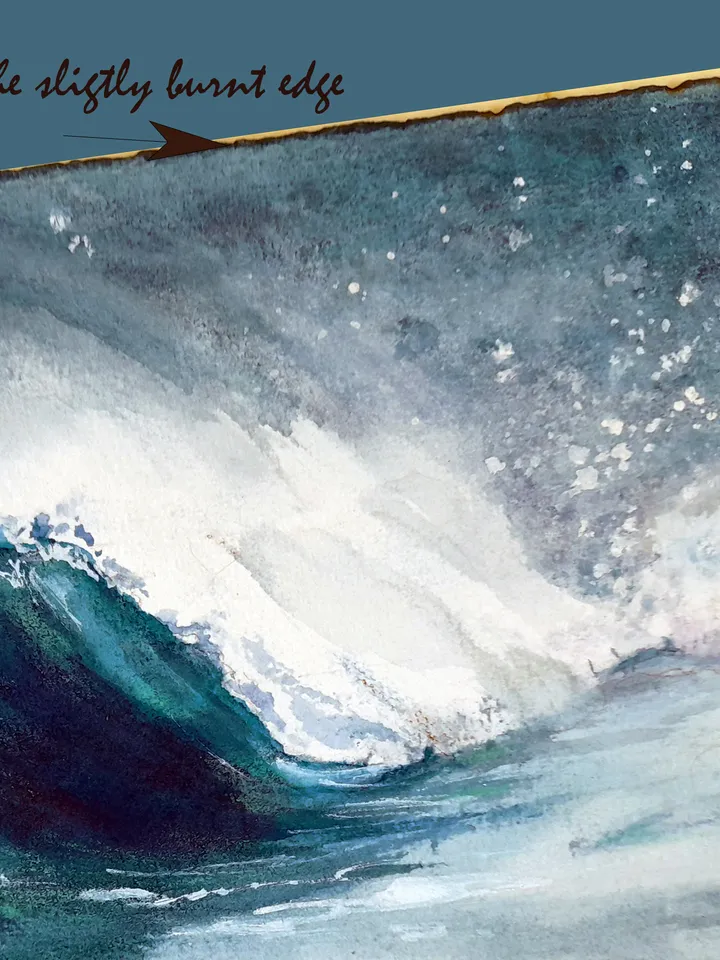 Wave. Sea voyages watercolor series 21x15 cm (8.28 х 5,9 inches)
