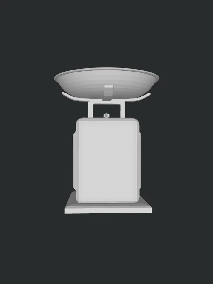 3D MODEL Miniature model of retro kitchen scales, ready for printing