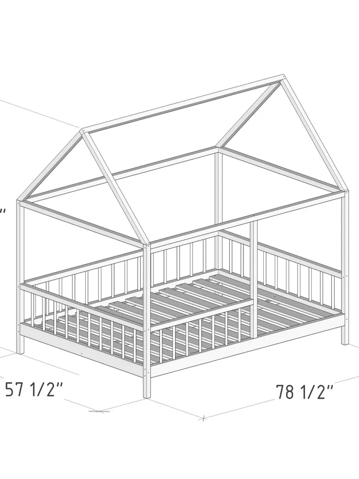 Toddler House Bed Plans, Full Size, DIY, PDF
