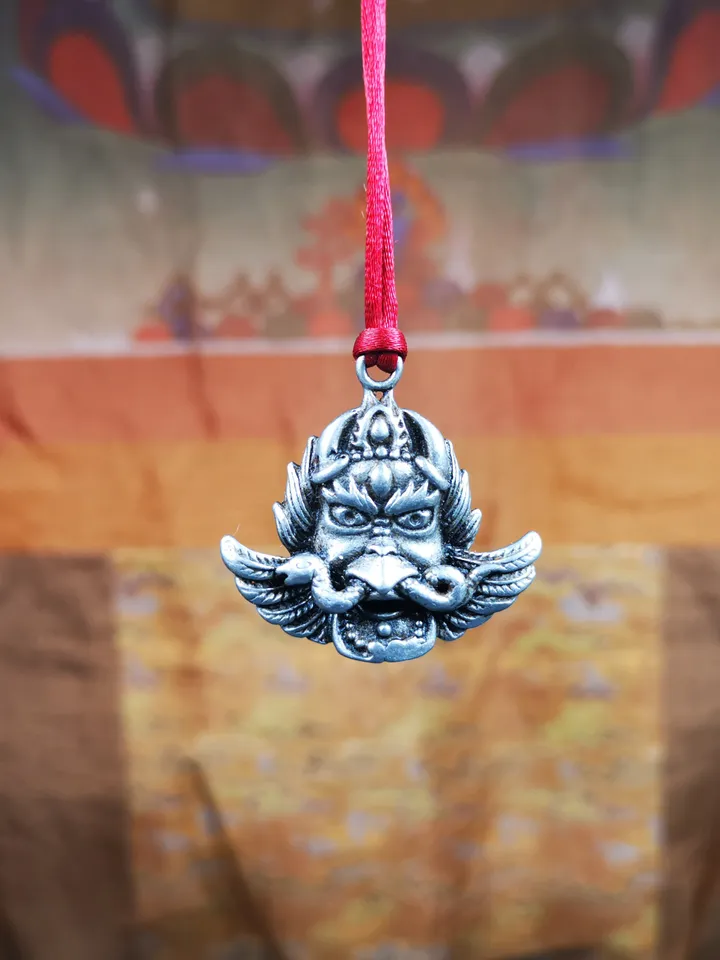 Gandhanra Antique Tibetan Buddhist Amulet Pendant - Garuda - The Golden-Winged Bird, Crafted from Cold Iron