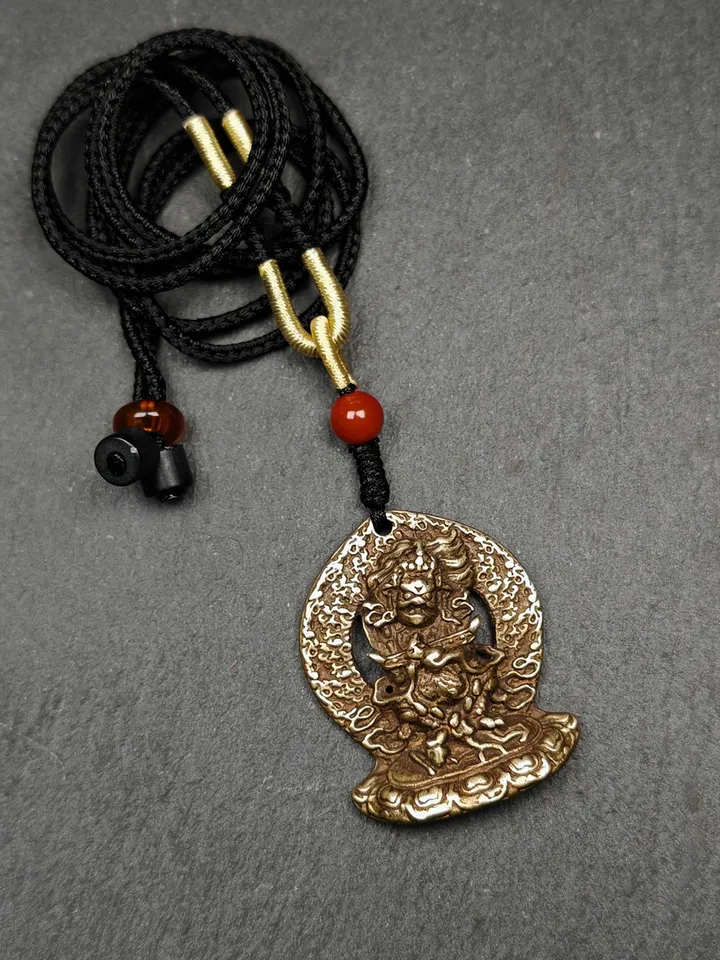 Gandhanra Antique Tibetan Buddhism Amulet Pendant,Panjaranata Mahakala,80 Years Old