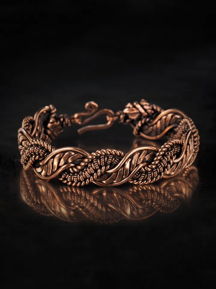 Wire wrapped copper bracelet for woman Antique style copper jewelry WireWrapArt