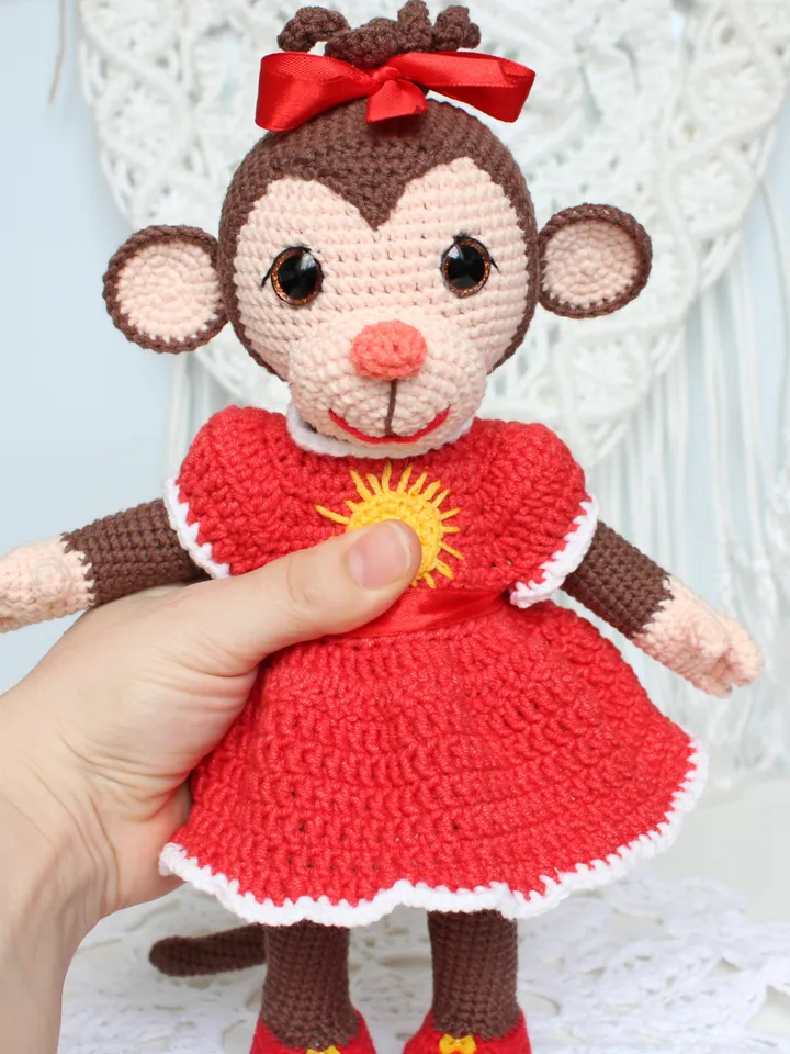 Monkey crochet pattern PDF in English - Amigurumi toy crochet tutorial