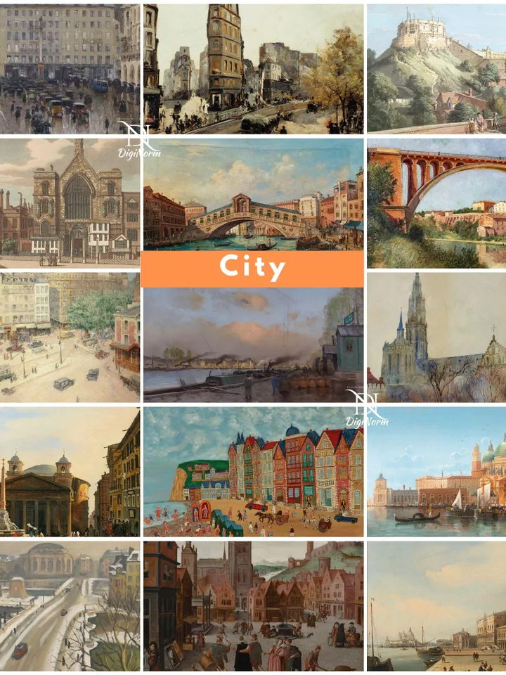 43500+ Vintage Country Landscape Poster Set Digital Nature Paintings Bundle Antique Mountain Wall Art Printable Scenic Home Decor Download