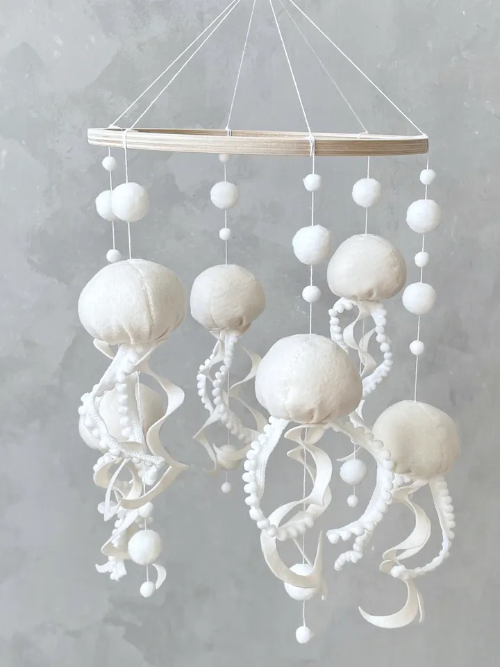 Jellyfish baby mobile neutral Ocean crib mobile baby