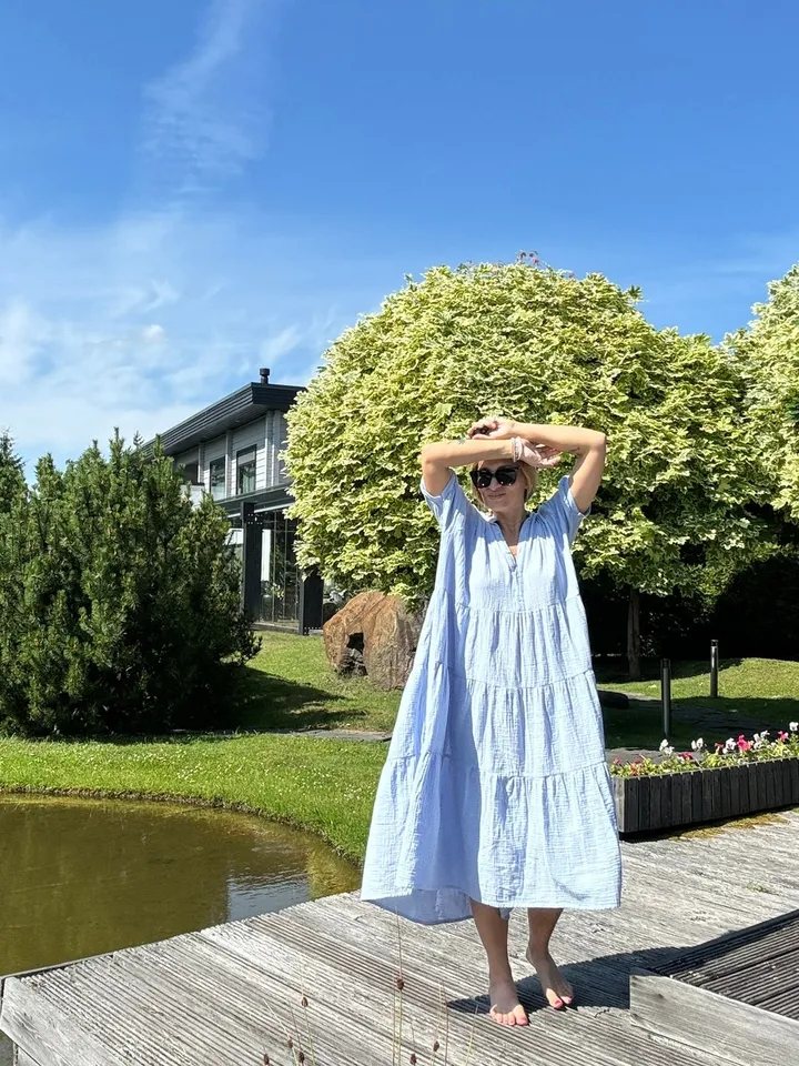 Romantic musline summer feminine NATA dress / comfort women vacation summer long oversize dress | maxi flowy cotton designer dress