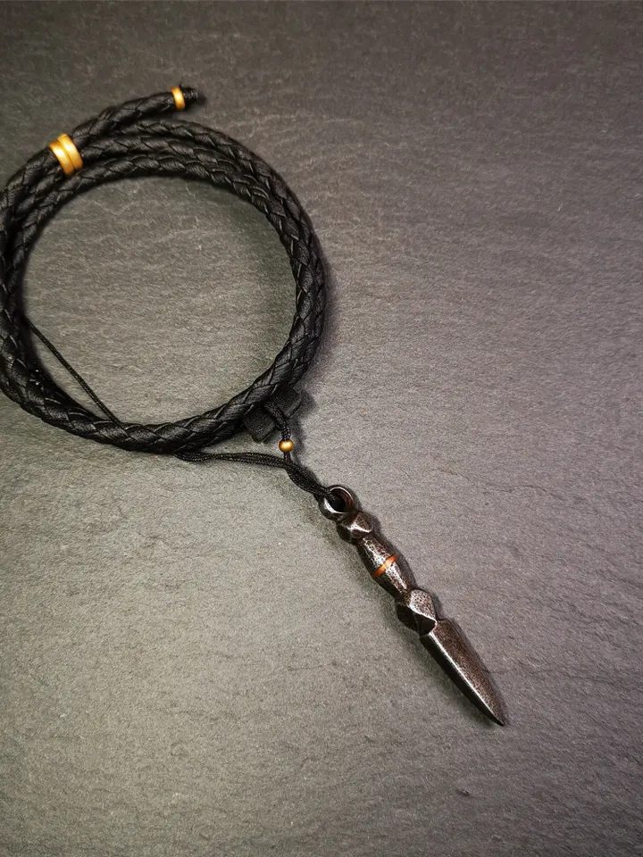 Gandhanra Handmade Tibetan Amulet ,Kila(Dorje Phurba) , Trantic Buddhism Ritual Implement Pendant,Made of Cold Iron,2.2"