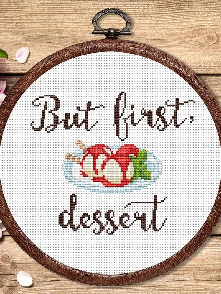 Set of 2 Ice Cream Cross Stitch Pattern, Kitchen Cross Stitch, Embroidery Ice Cream, Dessert Cross Stitch, Modern Cross Stitch #kt022