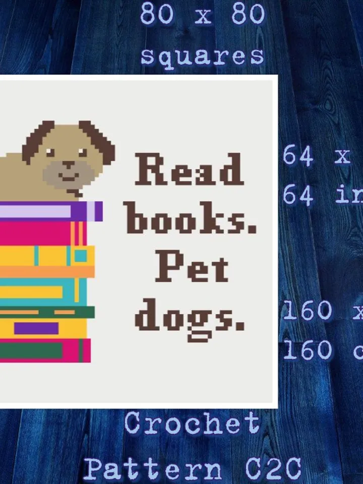 Crochet Pattern C2C Pet Dogs Counted For Crocheting Afghan Plaid Blankets Digital Download PDF
