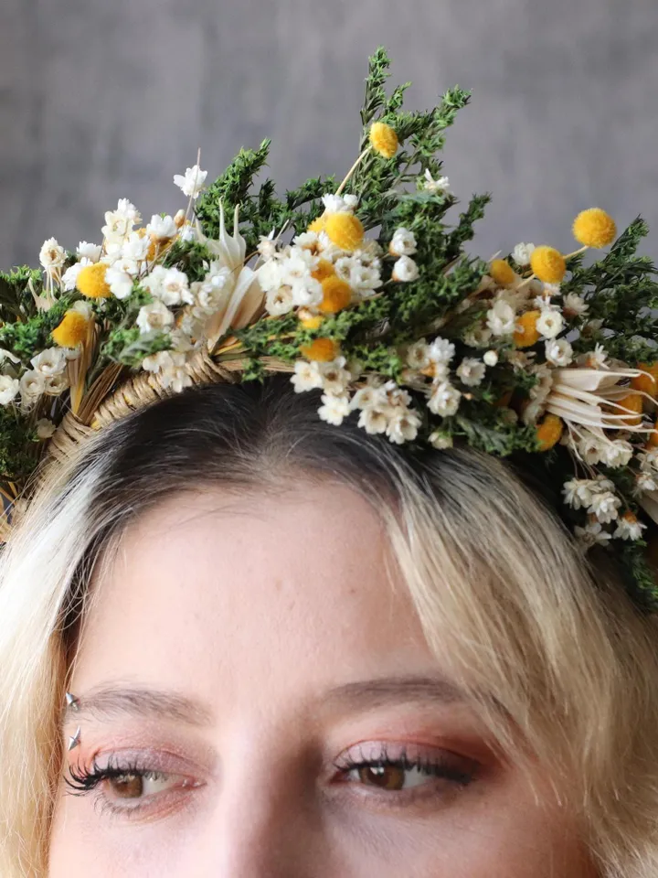 green flower crown,flower hair headpiece,daily hair accessories, combination product,Bridal hair crown, gift jewelry