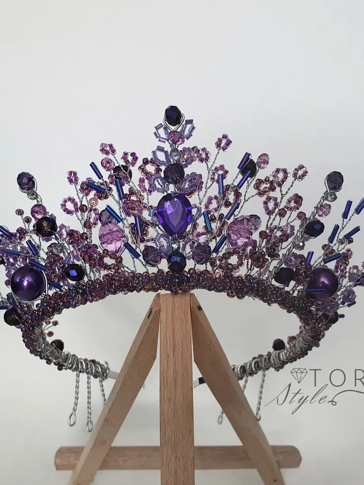 Purple crown, Violet crown, Purple tiara, Violet tiara, Halloween headpiece, Crowns, Children crown, Tiaras, diadem,costume play