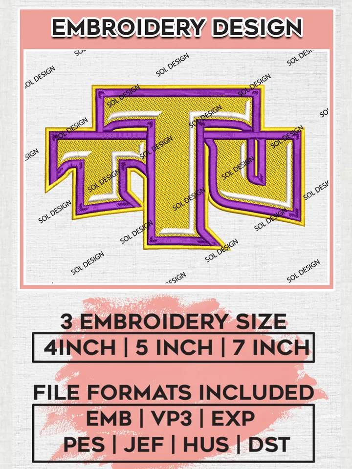 NCAA TTU Golden Eagles Team Logo Embroidery Design Files, NCAA Tennessee Tech Golden Eagles Machine Embroidery, NCAA Teams, 3 sizes, NCAA Machine embroidery designs, Digital Download