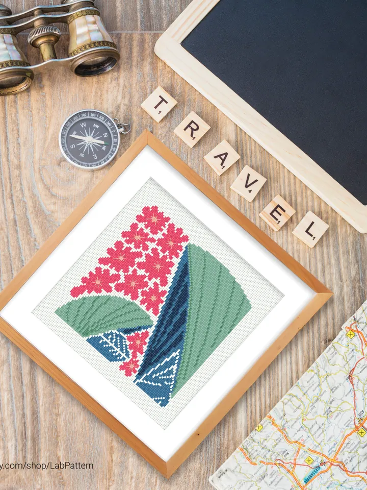 Bundle of 4 mini city Cross stitch patterns contemporary famous architecture Abstract beginner counted modern DIY embroidery instant PDF