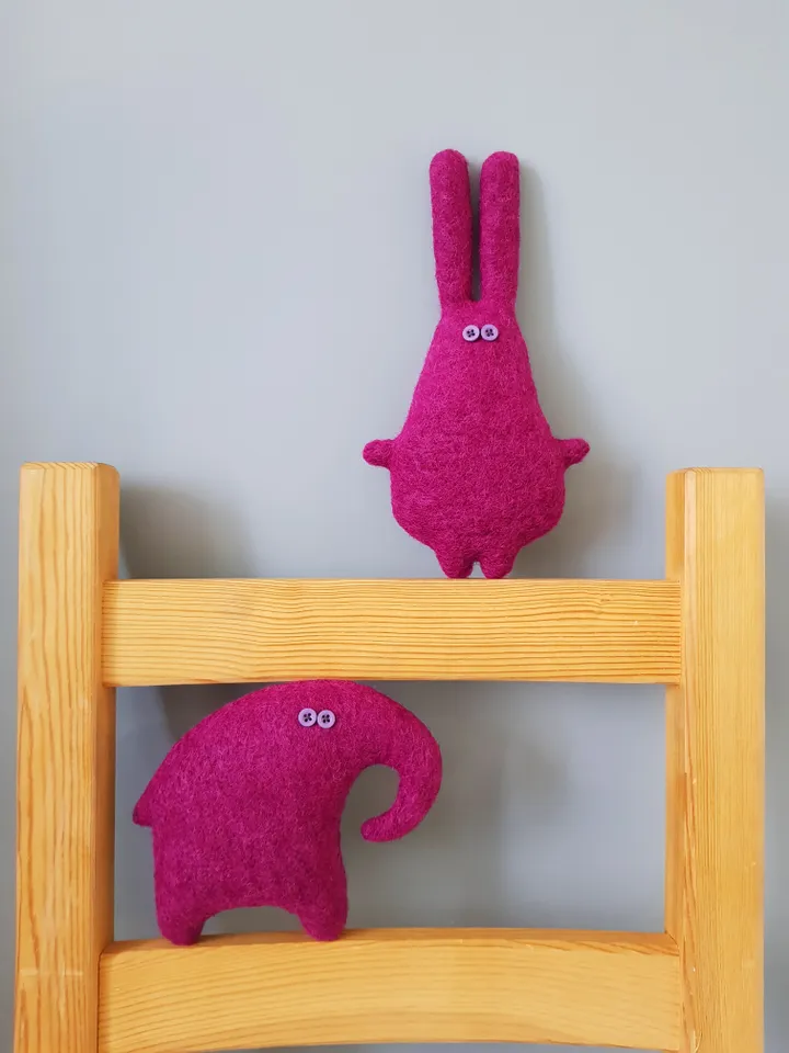 Pink Rabbit sewing pattern pdf, digital tutorial in english, Diy plush toy