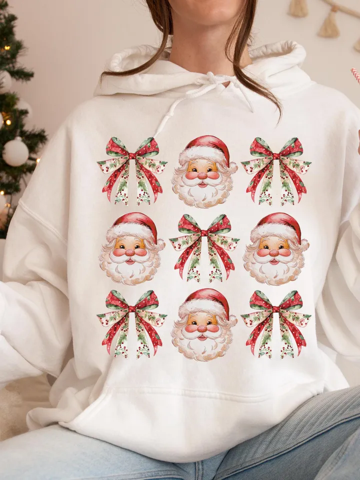 Coquette Christmas Png, Christmas Bow Png, Santa Png, Christmas Sublimation Design, Vintage Christmas Png, Retro Christmas Png, Coquette Png