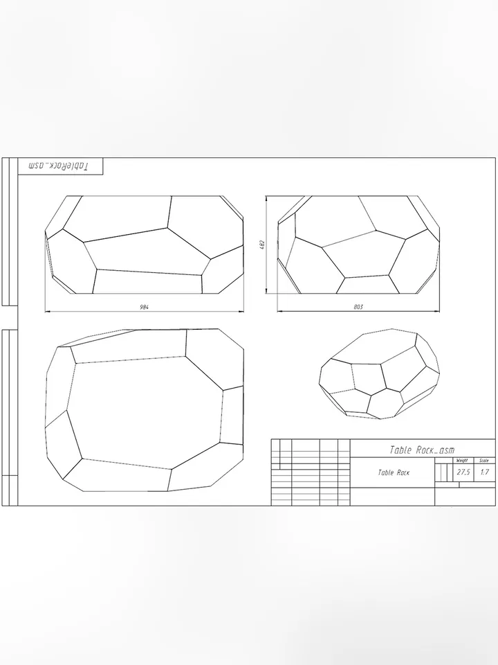 Welding Project Plans Drawings Stone Table (DXF, PDF)
