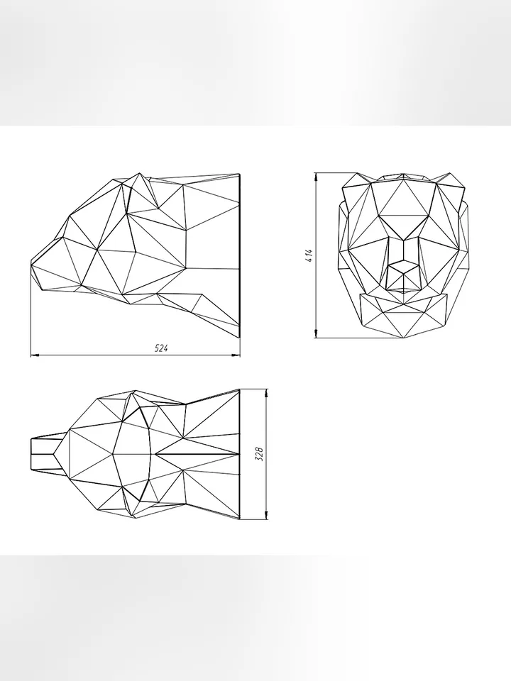 Welding Project Plans Drawings Bear Head (DXF, PDF)