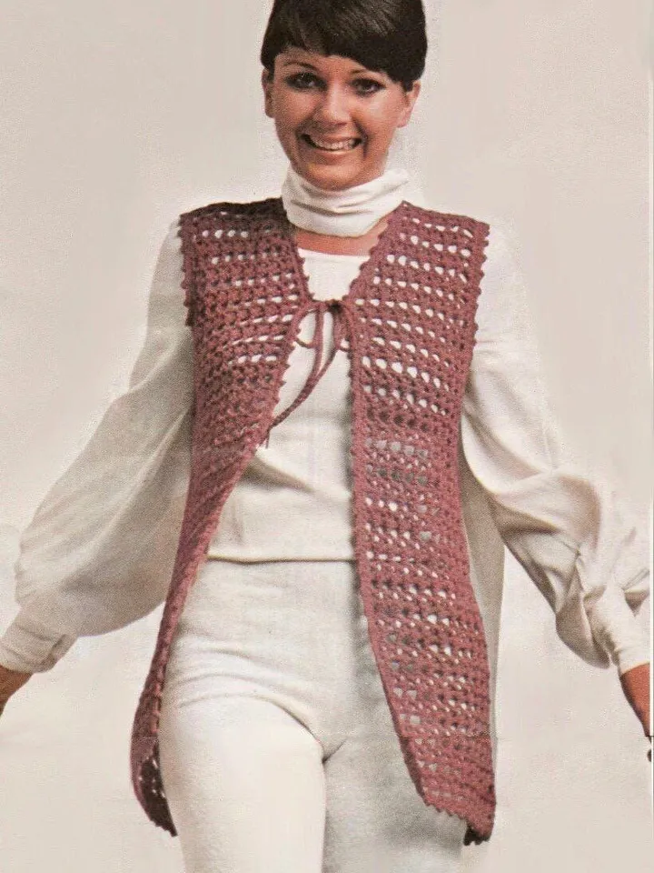 Crochet women vest, east vest crochet pattern , summer waistcoat pdf