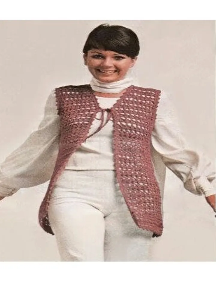 Crochet women vest, east vest crochet pattern , summer waistcoat pdf