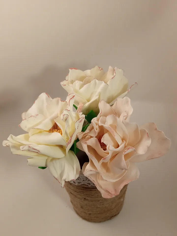 Bouguet delicate roses handmade/ artificial flowers/floral arrangements/gifts for her, mother Day gifts/ home decor