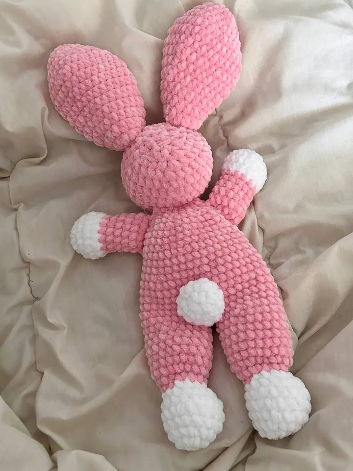 Crochet bunny snuggler Handmade toy for kids Cuddle toy