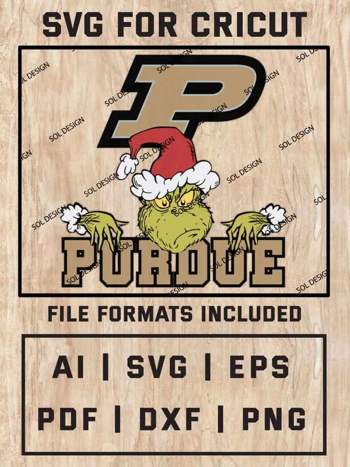 Grinch Purdue Boilermakers SVG, NCAA SVG Design, NCAA Purdue Boilermakers SVG, NCAA Boilermakers Cricut, Christmas Svg, Grinch svg, Digital Download