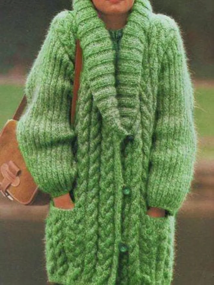 Cardigan Coat knitting pattern women ladies long cardigan chunky bulky yarn pdf instant download
