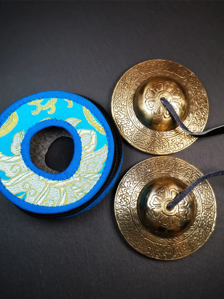 Gandhanra 8.8cm Tibetan Cymbals, Tingsha Bell,Buddhism Ritual Implement,Handmade in Nepal,Special Cloud Pattern