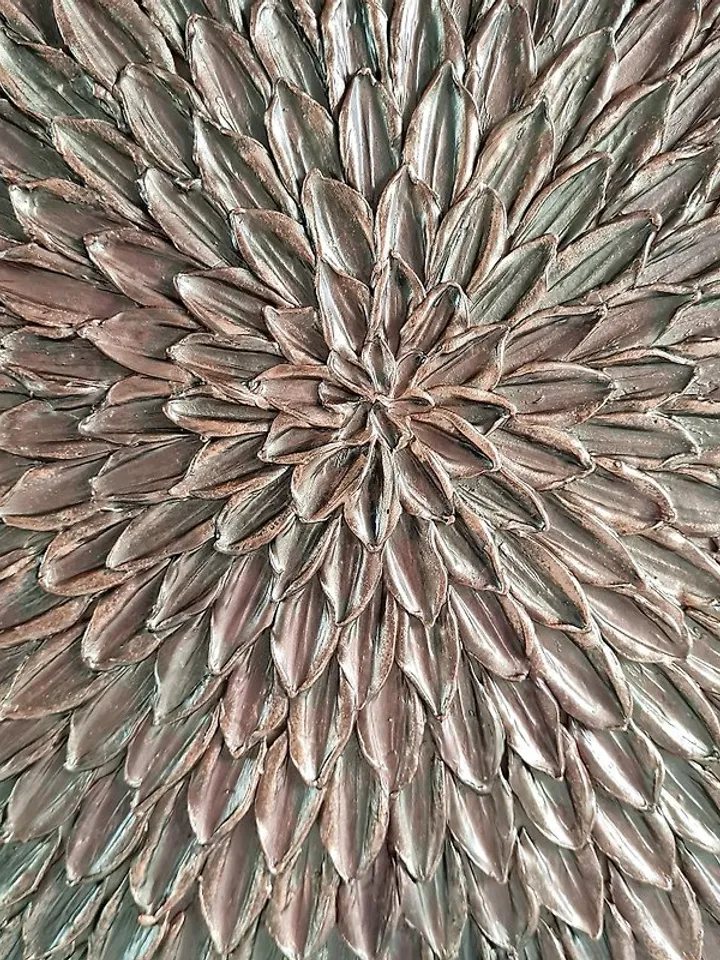 Bronze texture wall art 35 cm, Round wall decor, Abstract artwork, 3D Wall paint