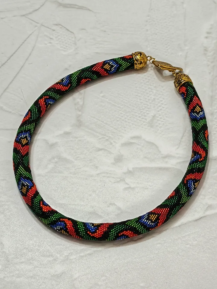 Colorful handmade beaded necklace, Summer elegant necklace, a gift to his wife for the anniversary