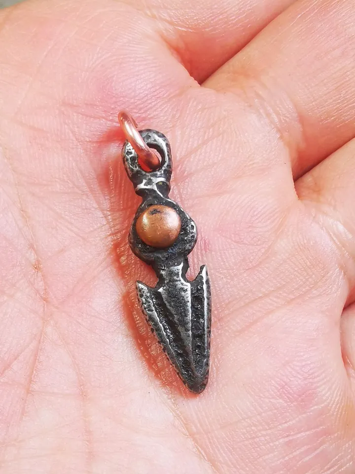 Gandhanra Handmade Tibetan Mala Amulet, Phurba Pendant for Prayer Beads,Necklace,Bag Hanging Accessories,Made of Cold Iron,1.3" × 0.35"
