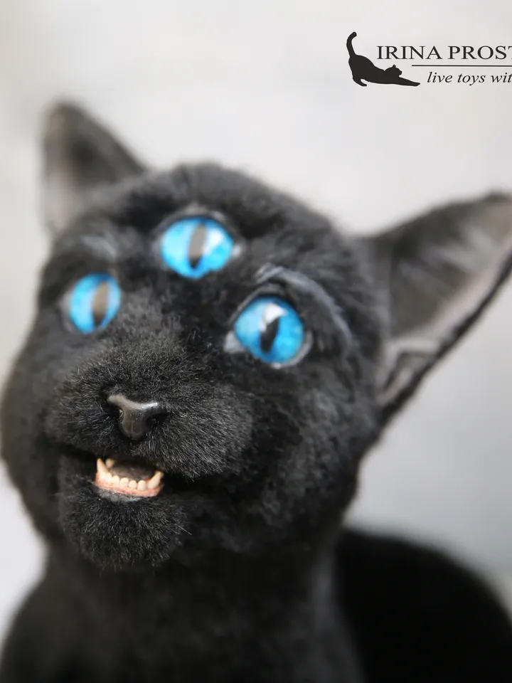 Cat Smile. Plush animals. Ooak toy. Cat plush toy