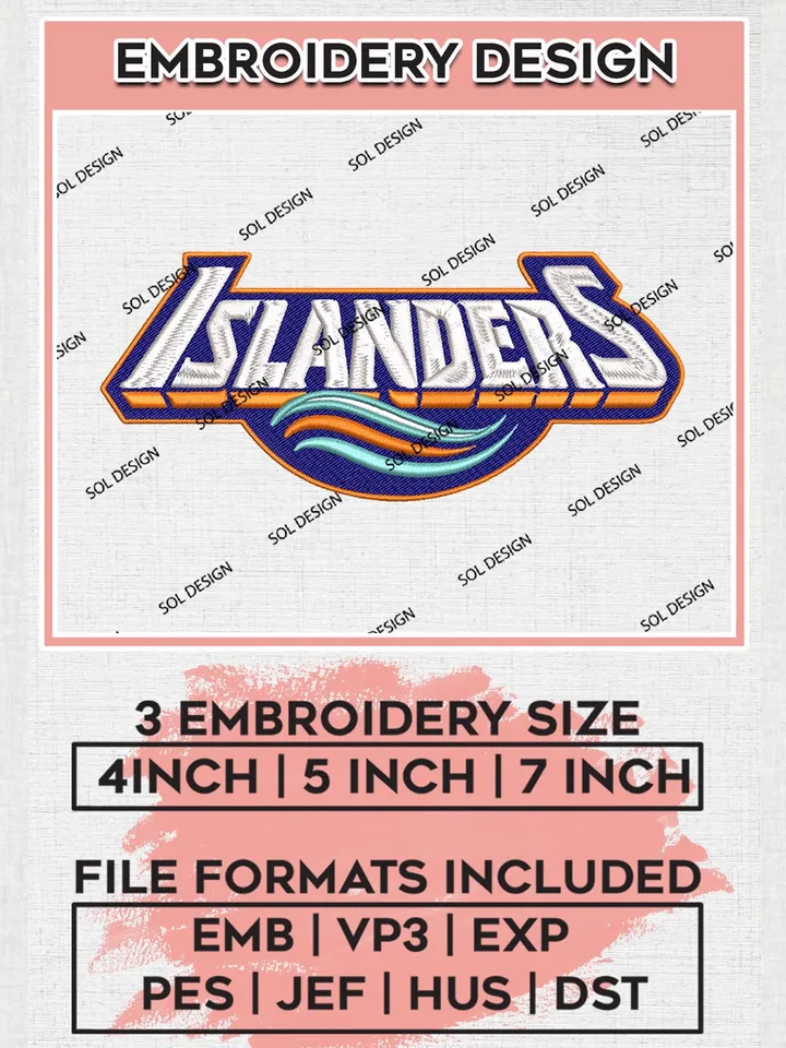 NHL Islanders Word Logo Embroidery Files, NHL New York Islanders Team Embroidery Designs, NHL Teams, NHL Embroidery Designs, NHL Machine Embroidery Designs, Digital Download