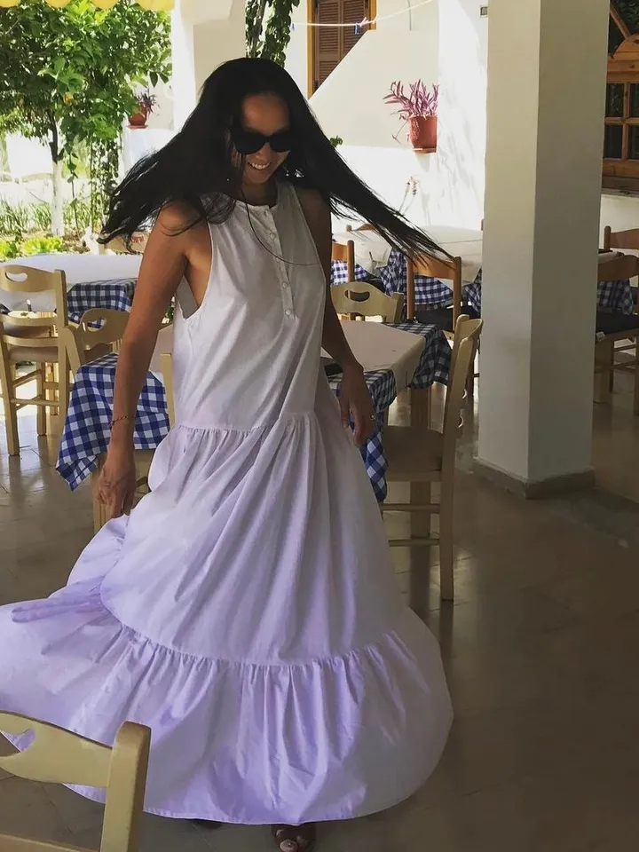 Long Cotton Oversized Summer White Dress | Pink Dress Long | Resort Wear Dress | Elegant Summer Loose Dress | Classy Summer Dress Big